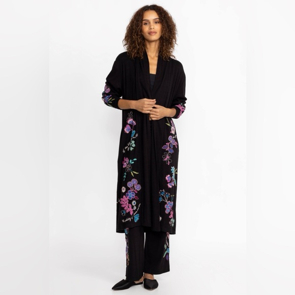 Johnny Was | Shilo Cozy Floral Embroidered Kimono Cardigan Size: Small - Picture 2 of 11